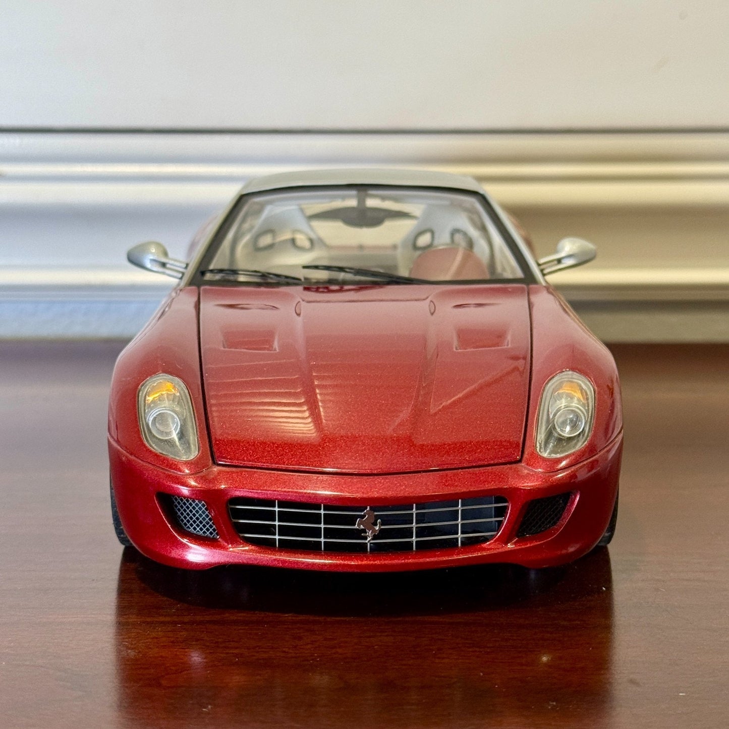 1/18 Ferrari 599 GTB Ruby/Silver Hot Wheels Elite Diecast Car | Rolling Wheels