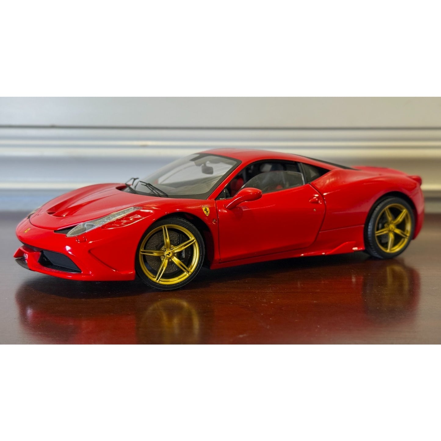 1/18 Ferrari 458 Speciale Red/Gold Wheels Hot Wheels Elite Diecast