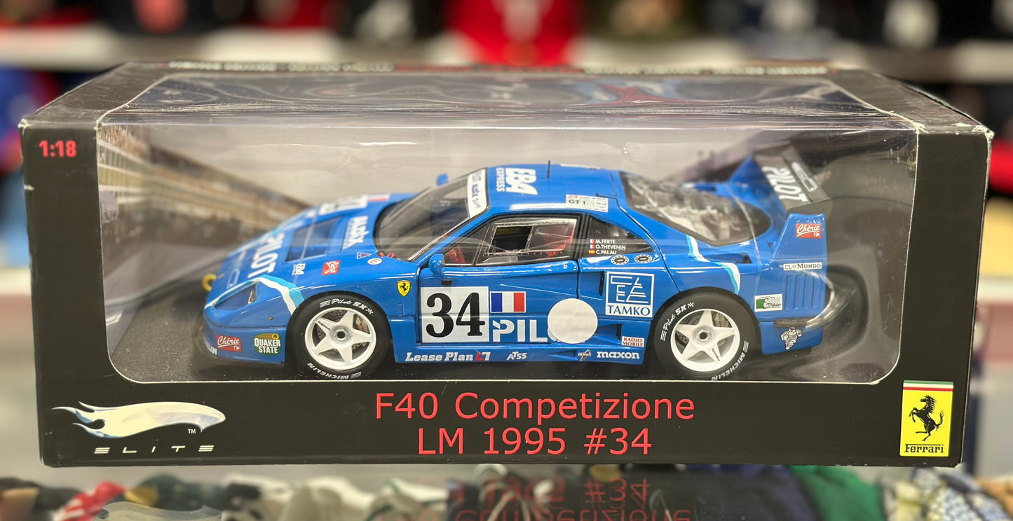 Ferrari F40 Competizione Blue | Hot Wheels Elite 1/18 | Rare
