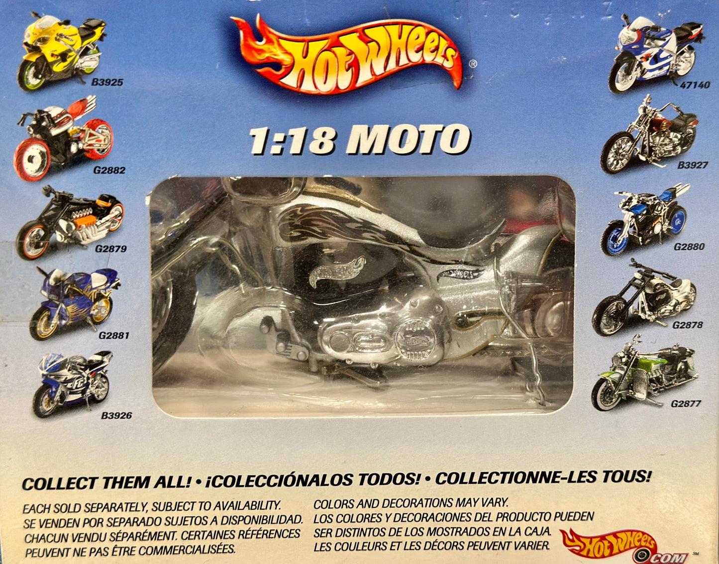 1/18 Twin Flames Motorcycle Hot Wheels Metal | New