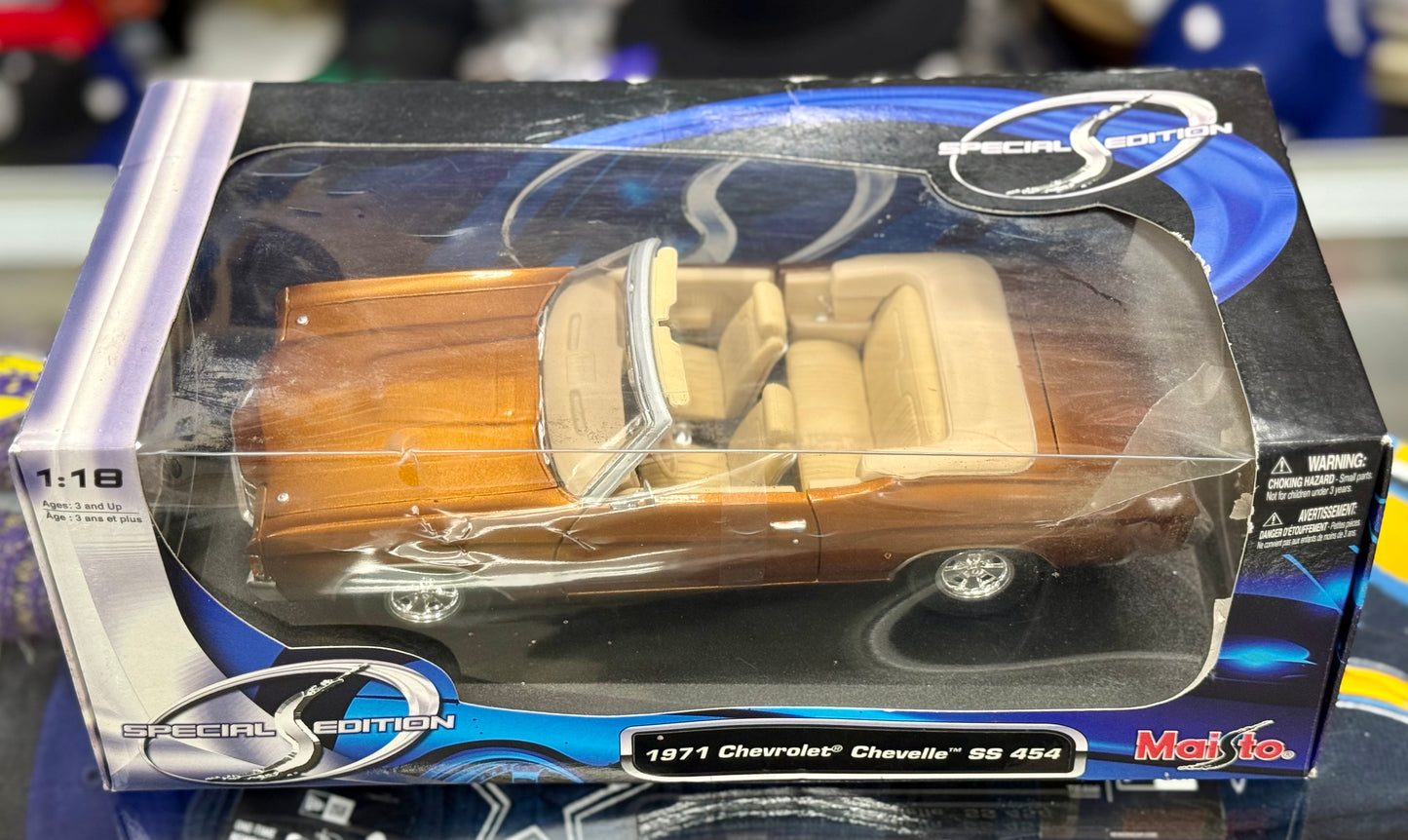 Chevrolet Chevelle SS 454 Convertible Metallic Copper Vintage Maisto 1/18 | New