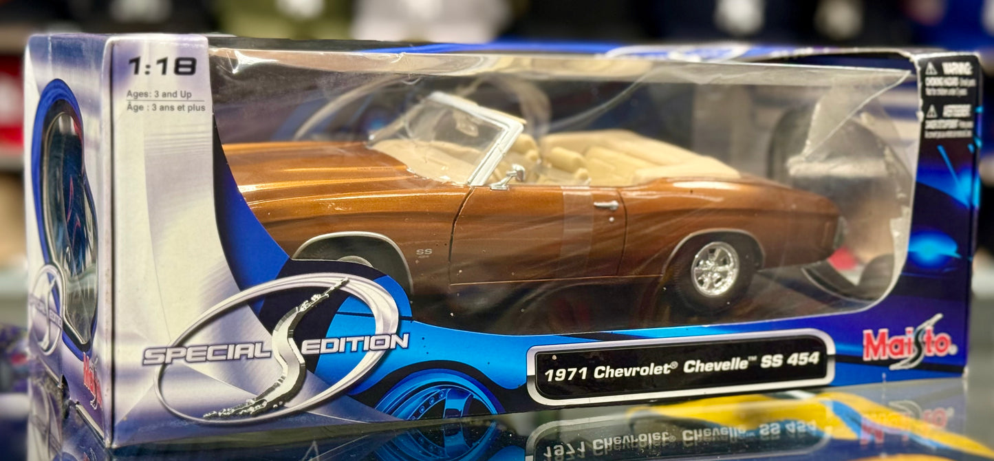 Chevrolet Chevelle SS 454 Convertible Metallic Copper Vintage Maisto 1/18 | New