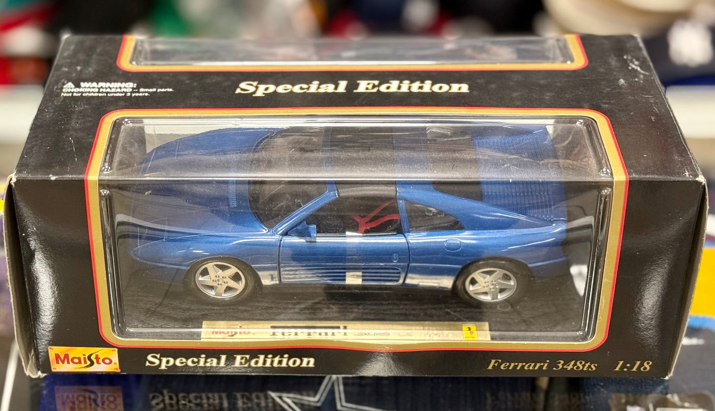 Ferrari 348TS Metallic Blue Vintage Maisto 1/18 | New