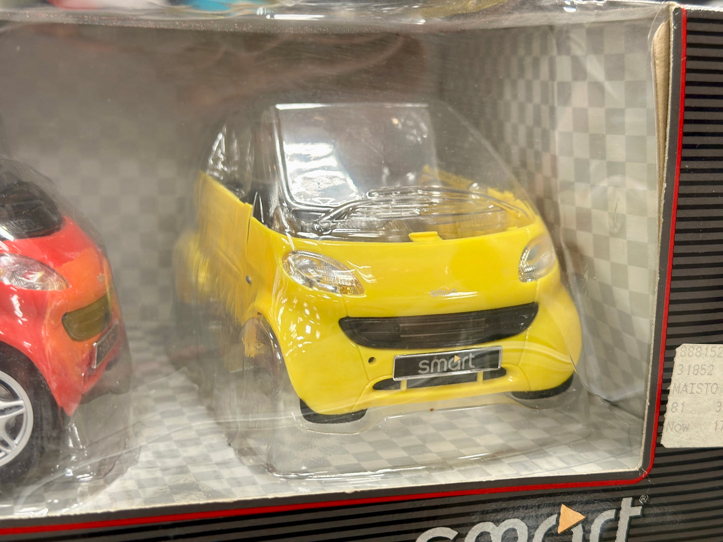 Smart Car Bundle, Red and Yellow | Vintage Maisto 1/18