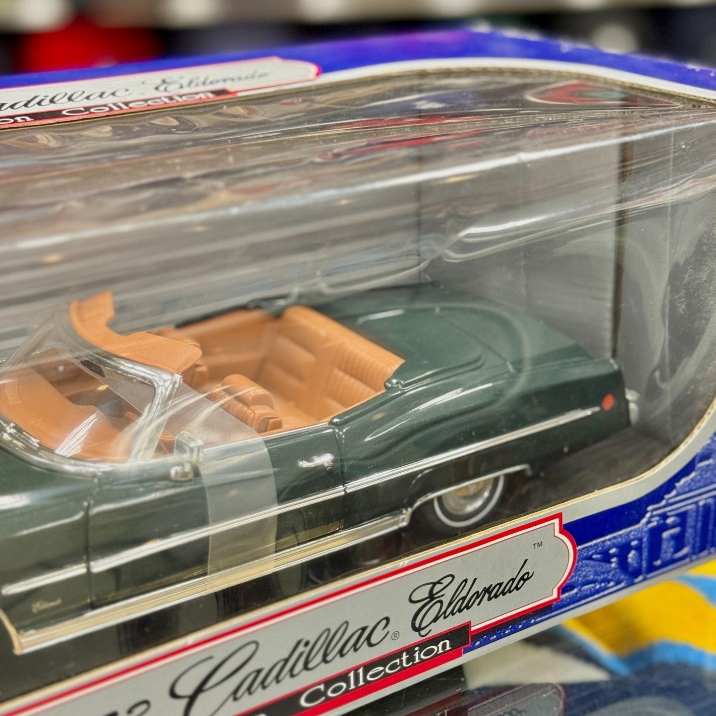 Anson Classics 1973 Cadillac Eldorado Open Top Green/Tan 1/18 Scale Diecast Model Car | New - Product Image