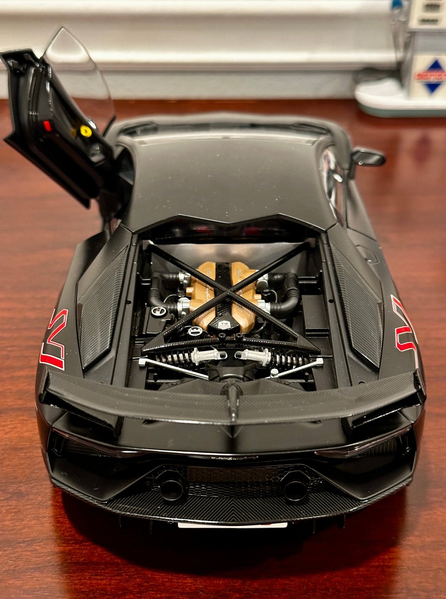 AUTOart Lamborghini Aventador SVJ 'Nero Nemesis' Black 1/18 Scale Diecast Model Car | In Box - Product Image