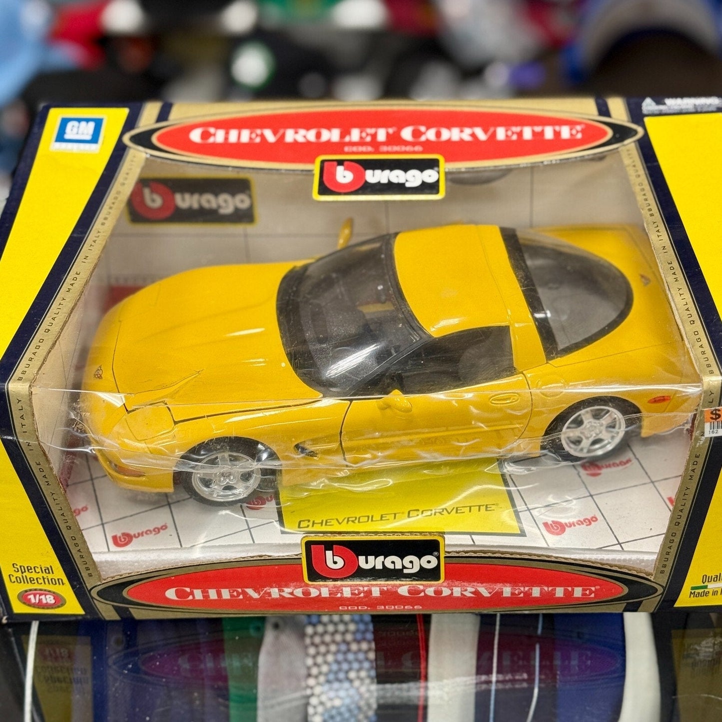 Bburago 1997 Chevrolet Corvette Yellow 1/18 Scale Diecast Model Car | New - Product Image