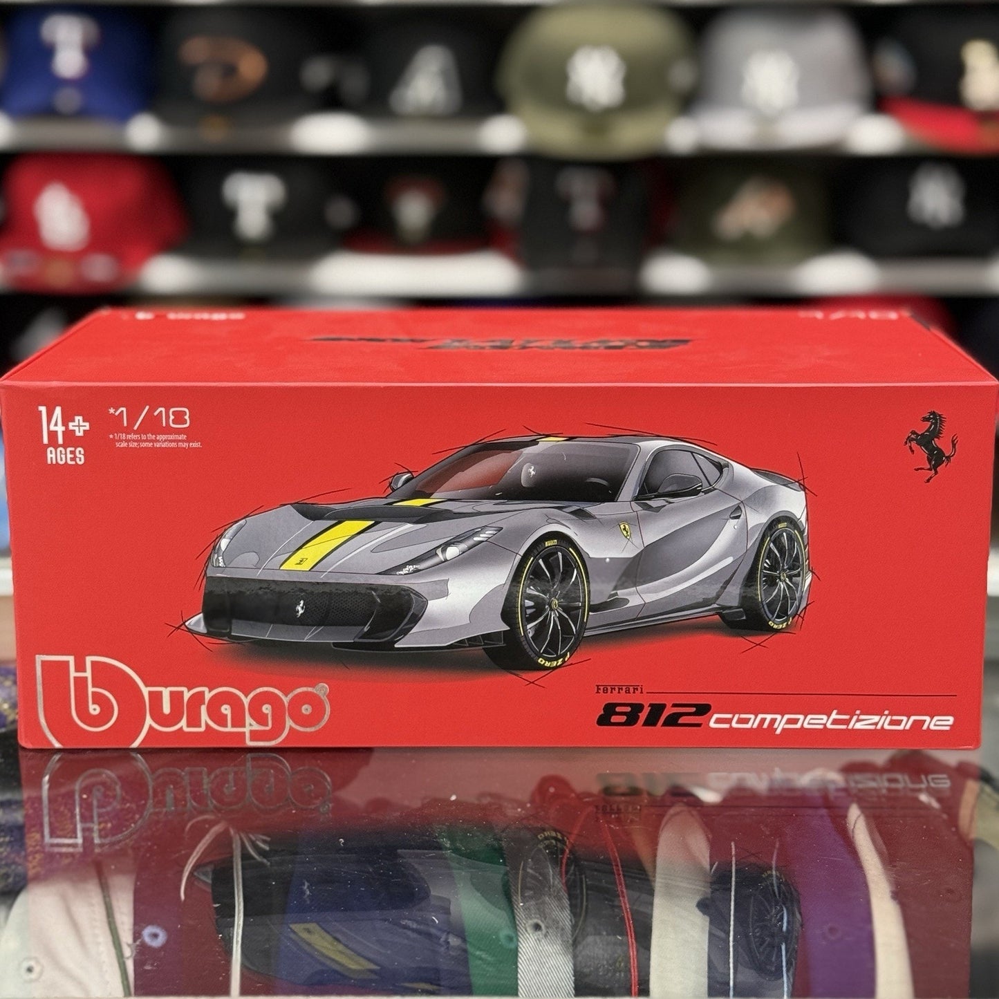 1/18 Ferrari 812 Competizione Bburago Signature Series | Grey/Yellow