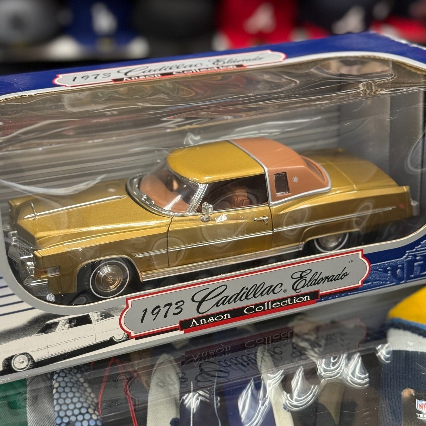 1/18 1973 Cadillac Eldorado Gold Anson Vintage Diecast Car | New