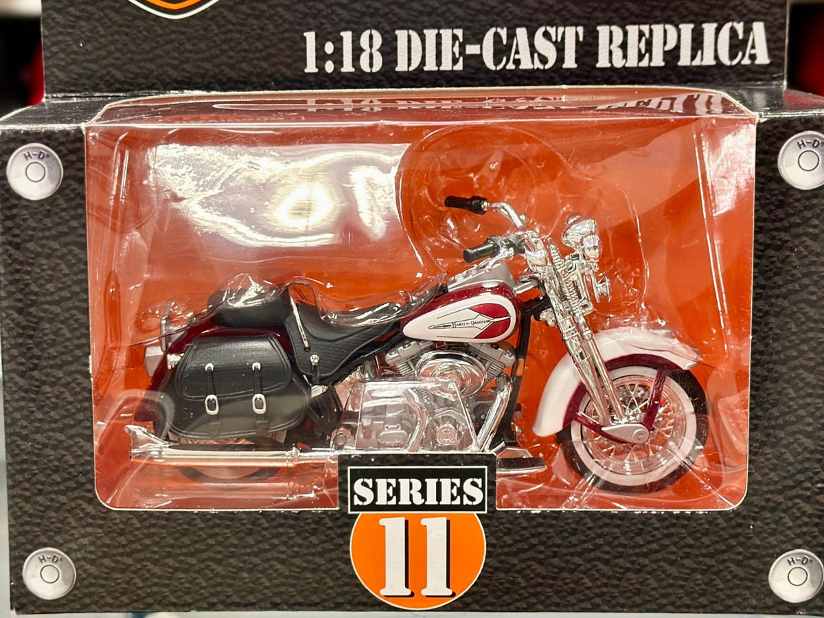 Maisto Harley-Davidson 2001 FLSTS Heritage Springer Burgundy/White Series 11 1/18 Scale Diecast Model Motorcycle | New In Box - Product Image