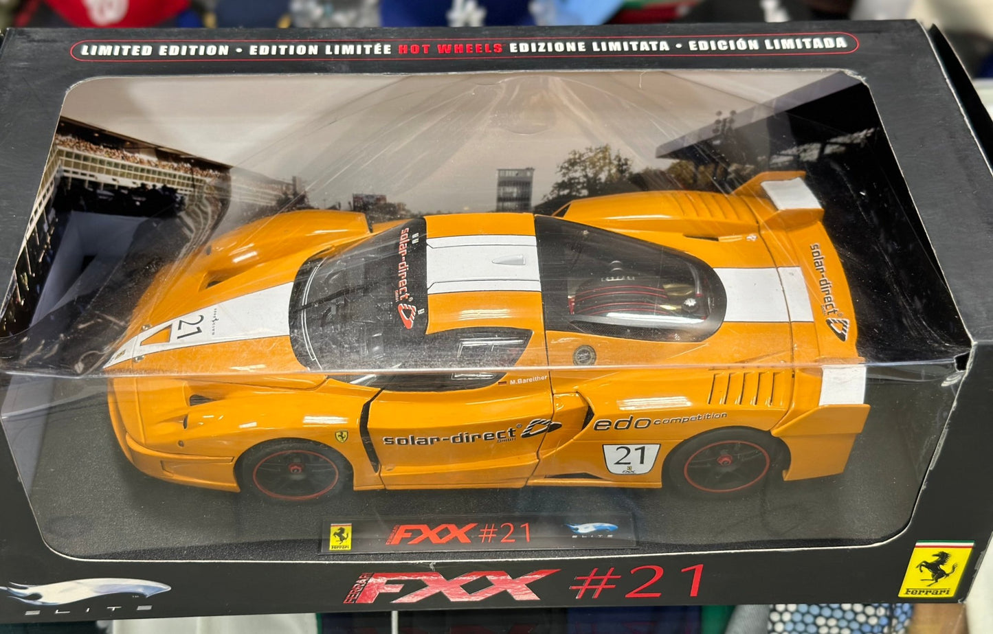 Hot Wheels Elite Ferrari Enzo FXX #21 Orange 1/18 Scale Diecast Model Car - Product Image