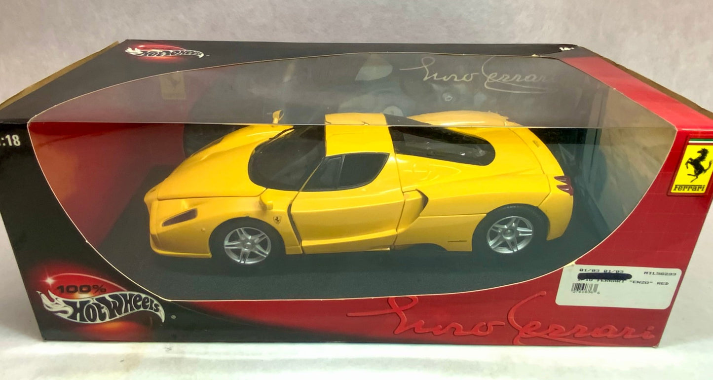 Hot Wheels Ferrari Enzo Yellow 1/18 Scale Diecast Model Car - Product Image