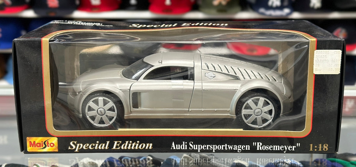 Maisto Audi Supersportwagen Rosemeyer Silver 1/18 Scale Diecast Model Car - Product Image