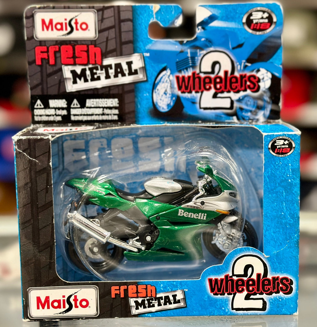 Maisto Benelli Tornado Tre 1130 Green/Silver 1/18 Scale Diecast Model Motorcycle | New - Product Image