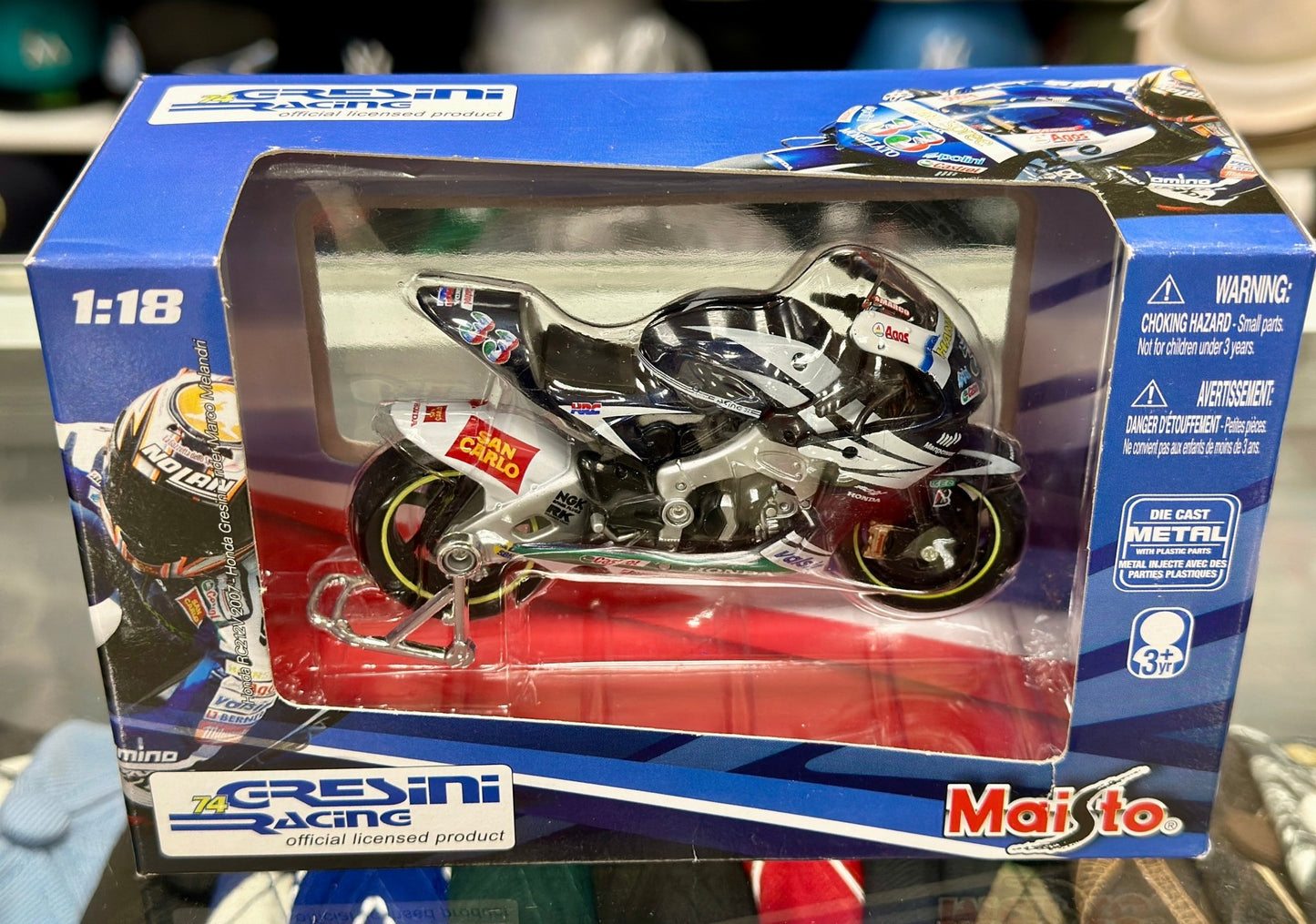 Maisto Honda RCV211 Movistar Racing Bike 1/18 Scale Diecast Model Bike | New - Product Image