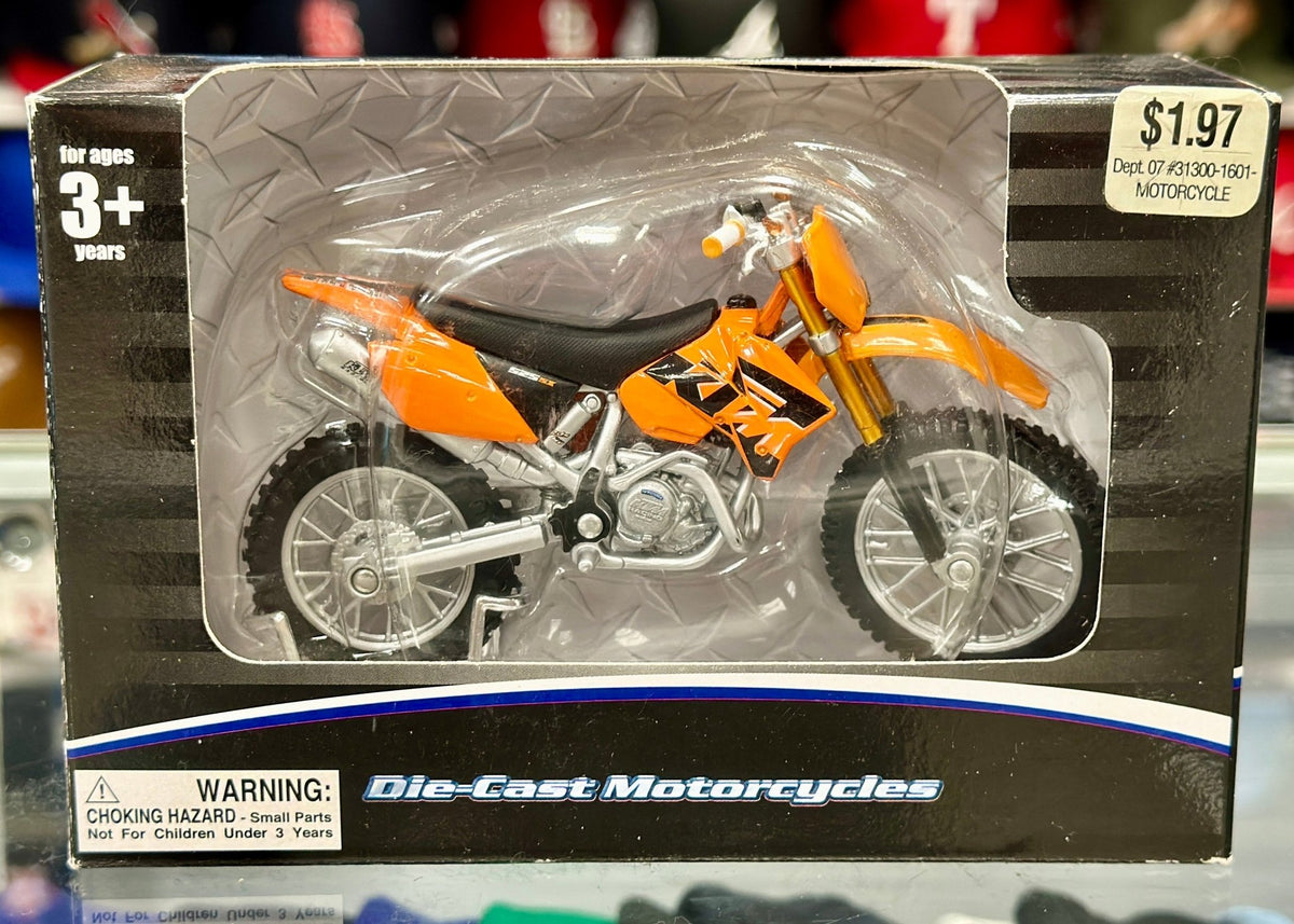 Maisto KTM 520 SX Dirt Bike Orange/Black 1/18 Scale Diecast Model Motorcycle | New - Product Image