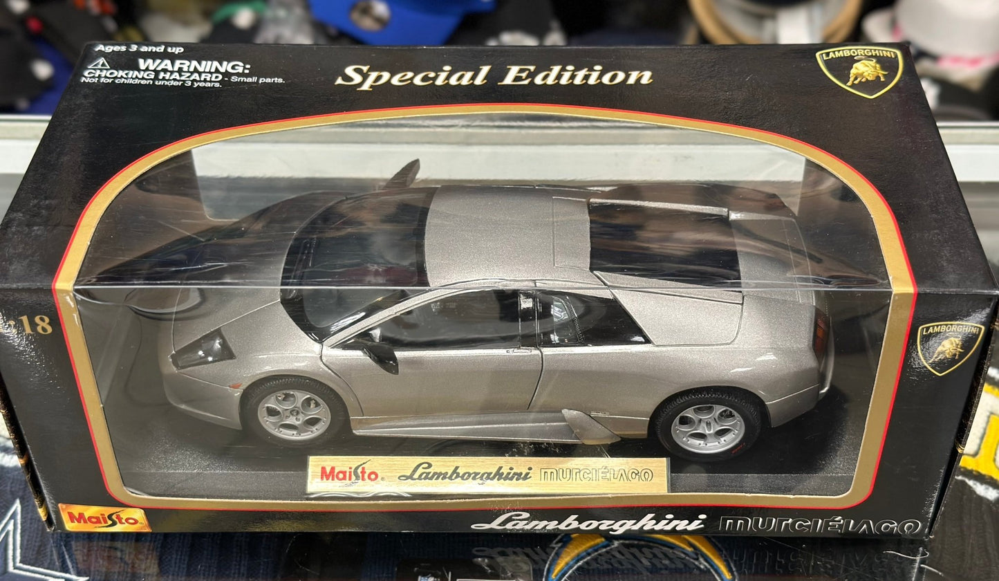 Maisto Lamborghini Murcielago Silver 1/18 Scale Diecast Model Car | New - Product Image