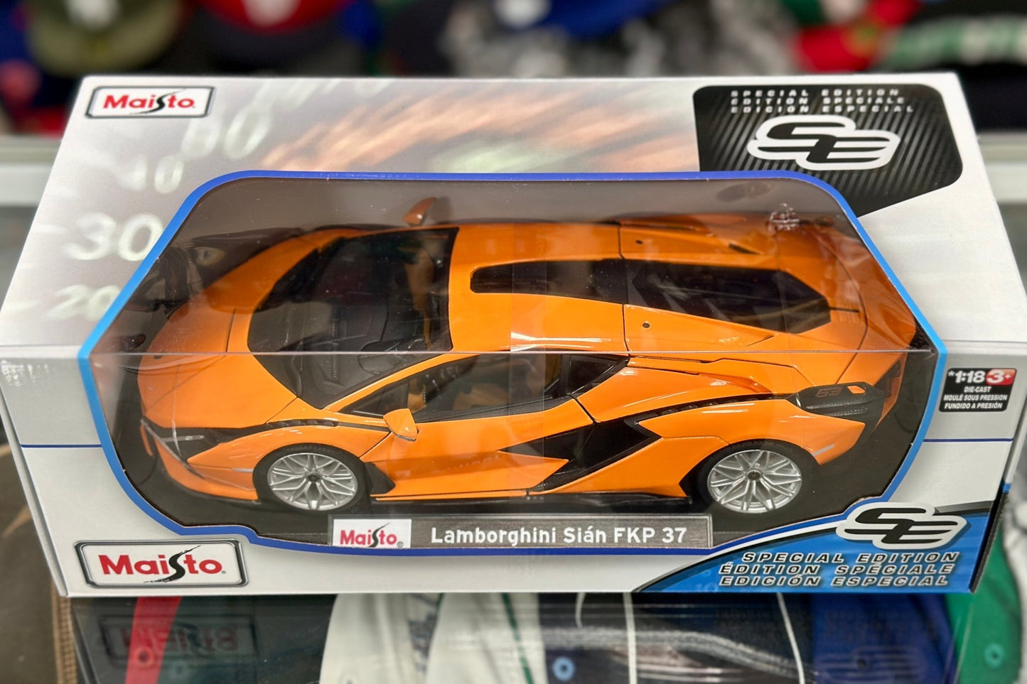 Maisto Lamborghini Sian FKP-37 Orange 1/18 Scale Diecast Model Car | New - Product Image