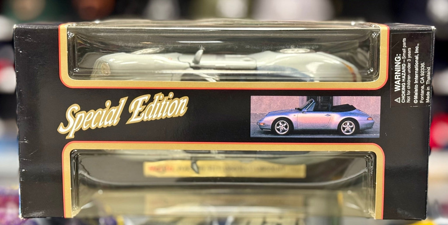 Maisto Porsche 911 Carrera Cabriolet Silver 1/18 Scale Diecast Model Car | New - Product Image
