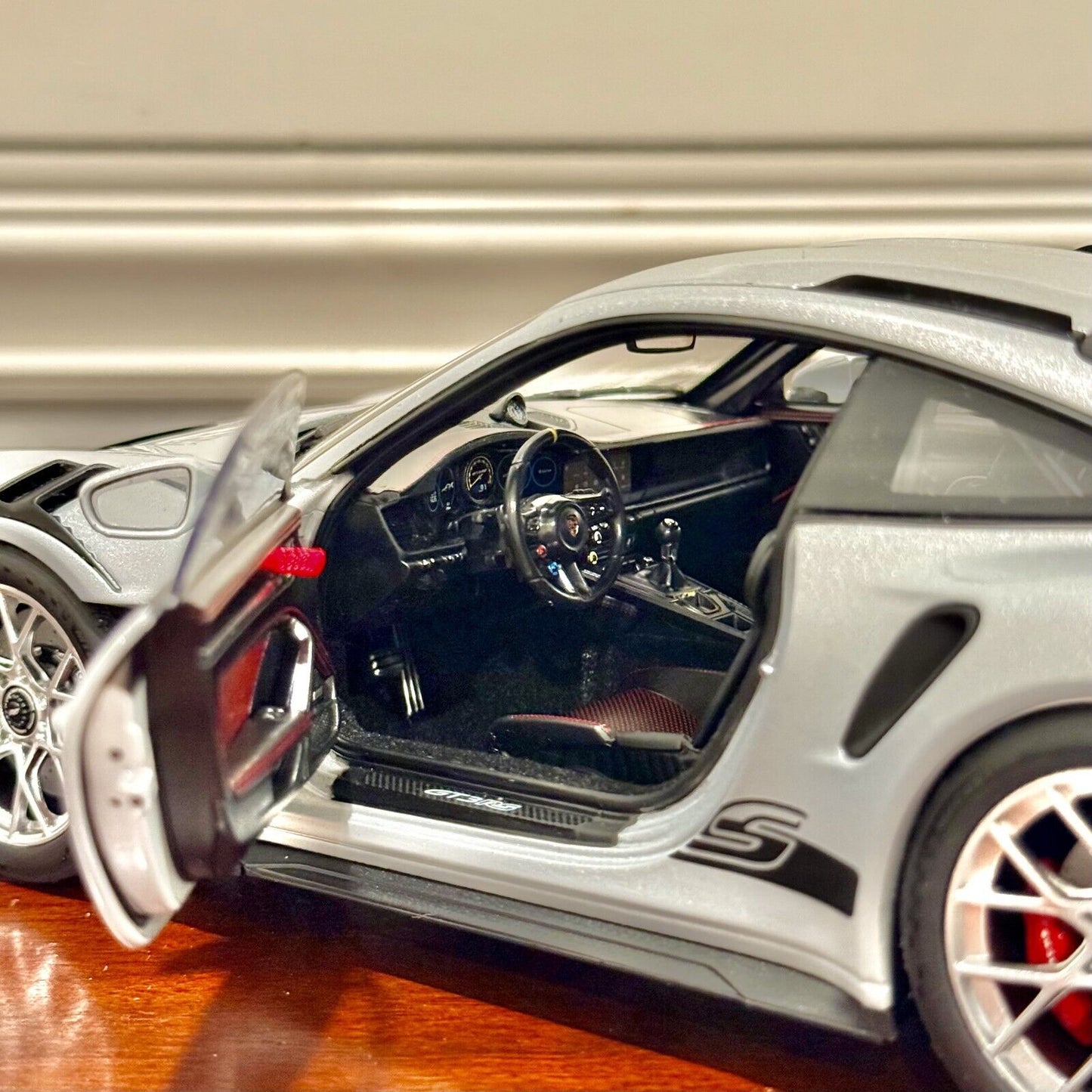 NOREV Porsche 911 992 GT3 RS Metallic Ice Grey 1/18 Scale Diecast Model Car - Product Image