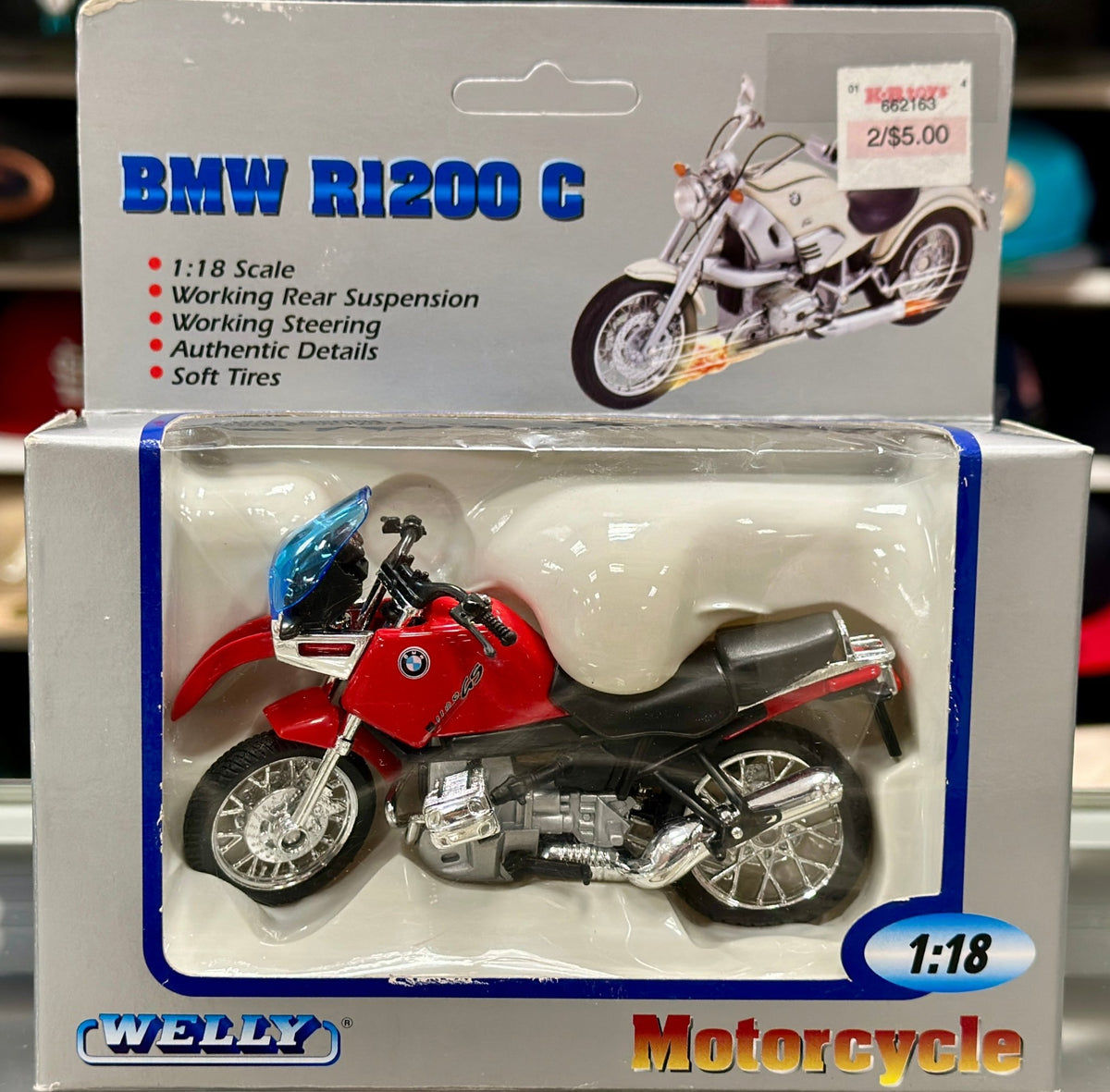 WELLY BMW R1100GS Red 1/18 Scale Diecast Model Motorcycle - Product Image