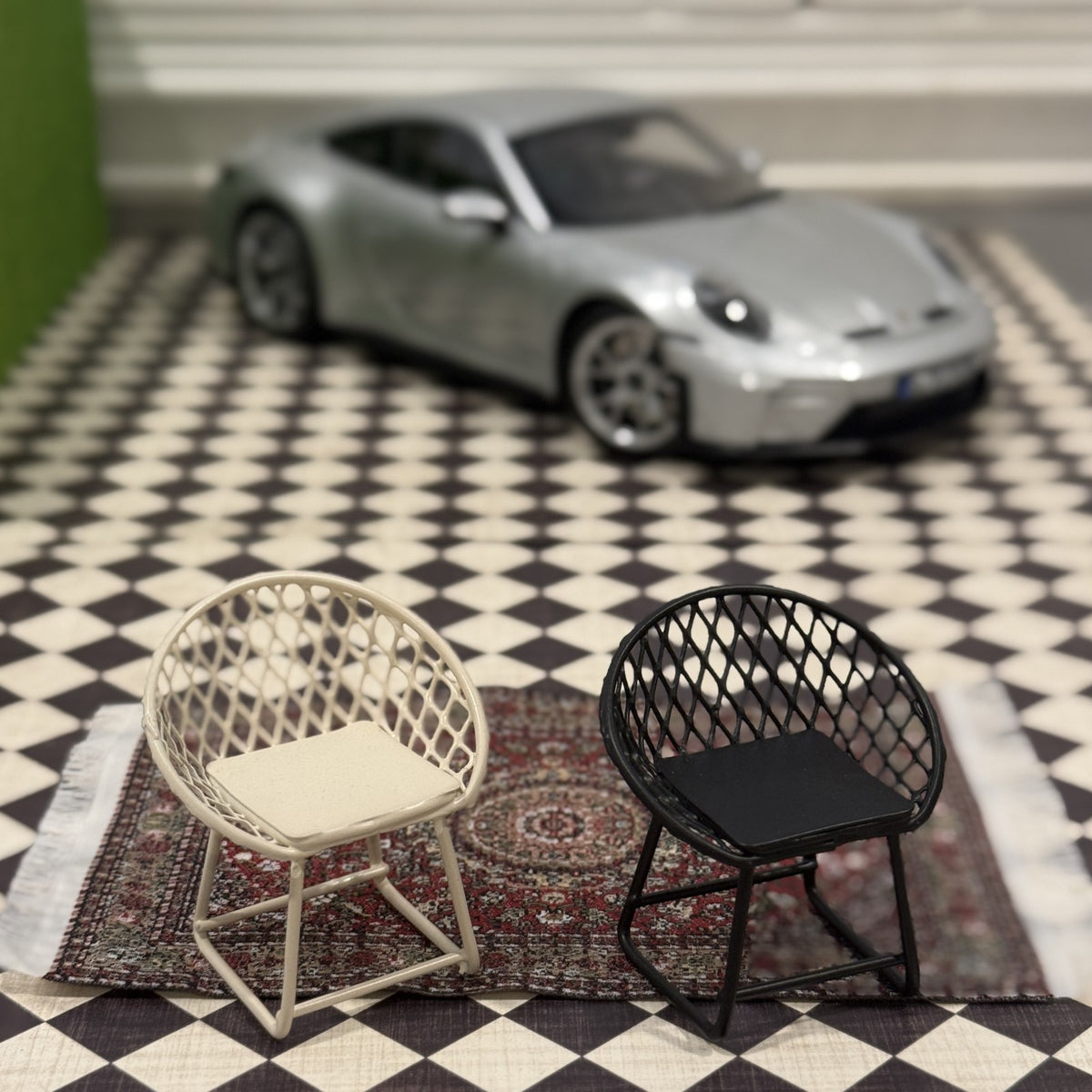1/18 Scale Lattice Chair Prop Diorama Figurine - Product Image