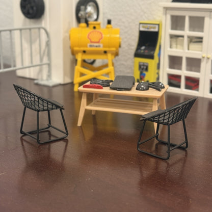 1/18 Scale Lattice Chair Prop Diorama Figurine - Product Image