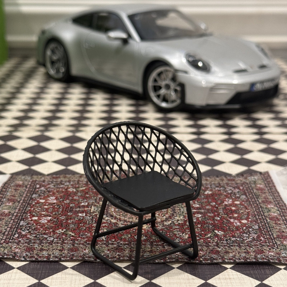1/18 Scale Lattice Chair Prop Diorama Figurine - Product Image