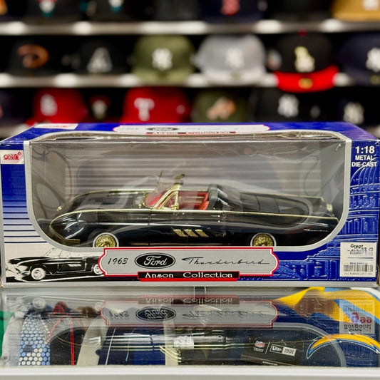 1/18 1963 Ford Thunderbird Convertible Black/Red Anson Classics | New