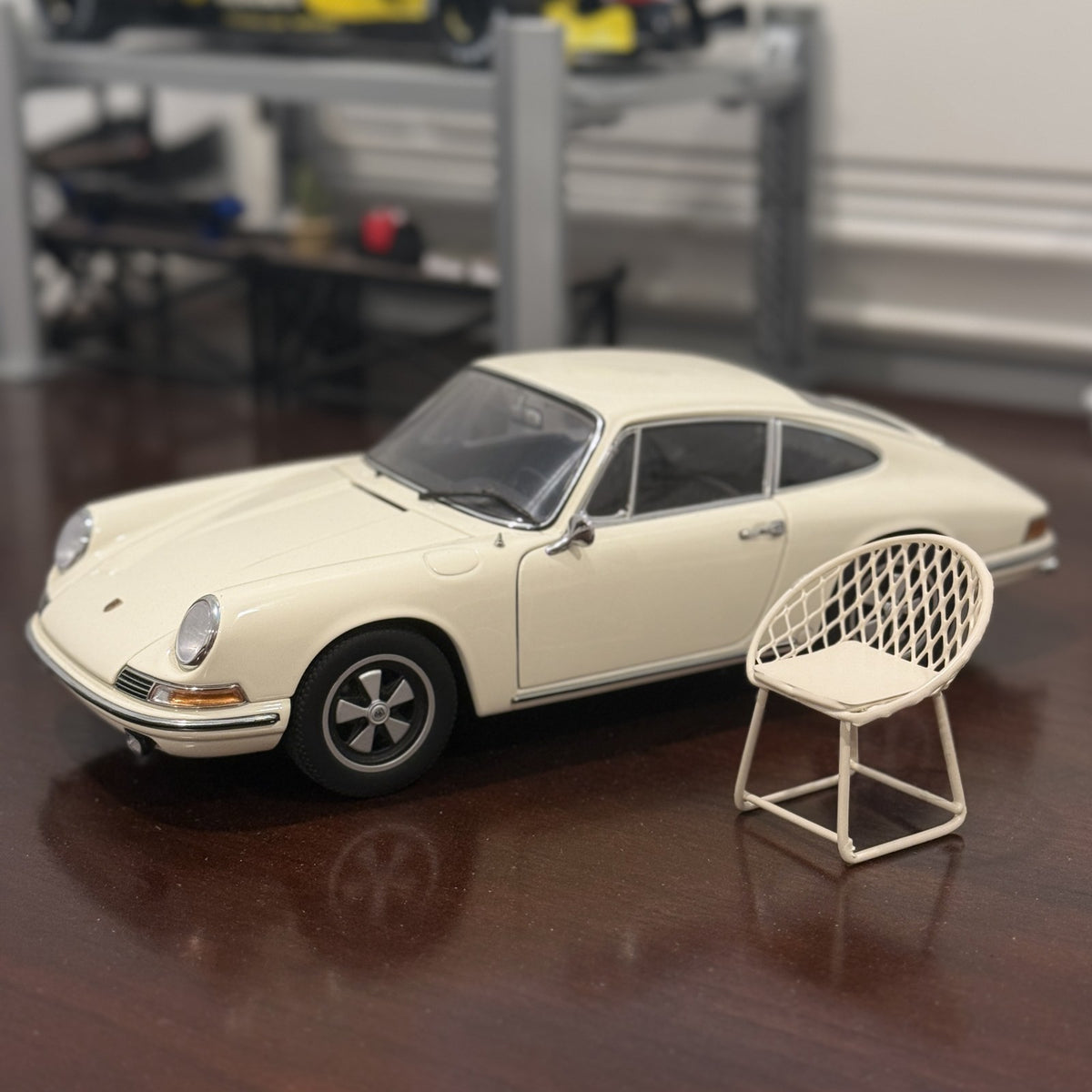 1/18 Scale Lattice Chair Prop Diorama Figurine - Product Image