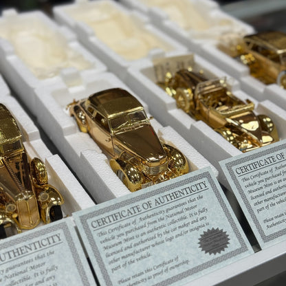 1/32 Gold Bundle Dusenberg, Parkard, Chrysler, Cord National Motor Museum Mint
