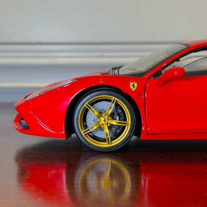 1/18 Ferrari 458 Speciale Red/Gold Wheels Hot Wheels Elite Diecast - Product Image
