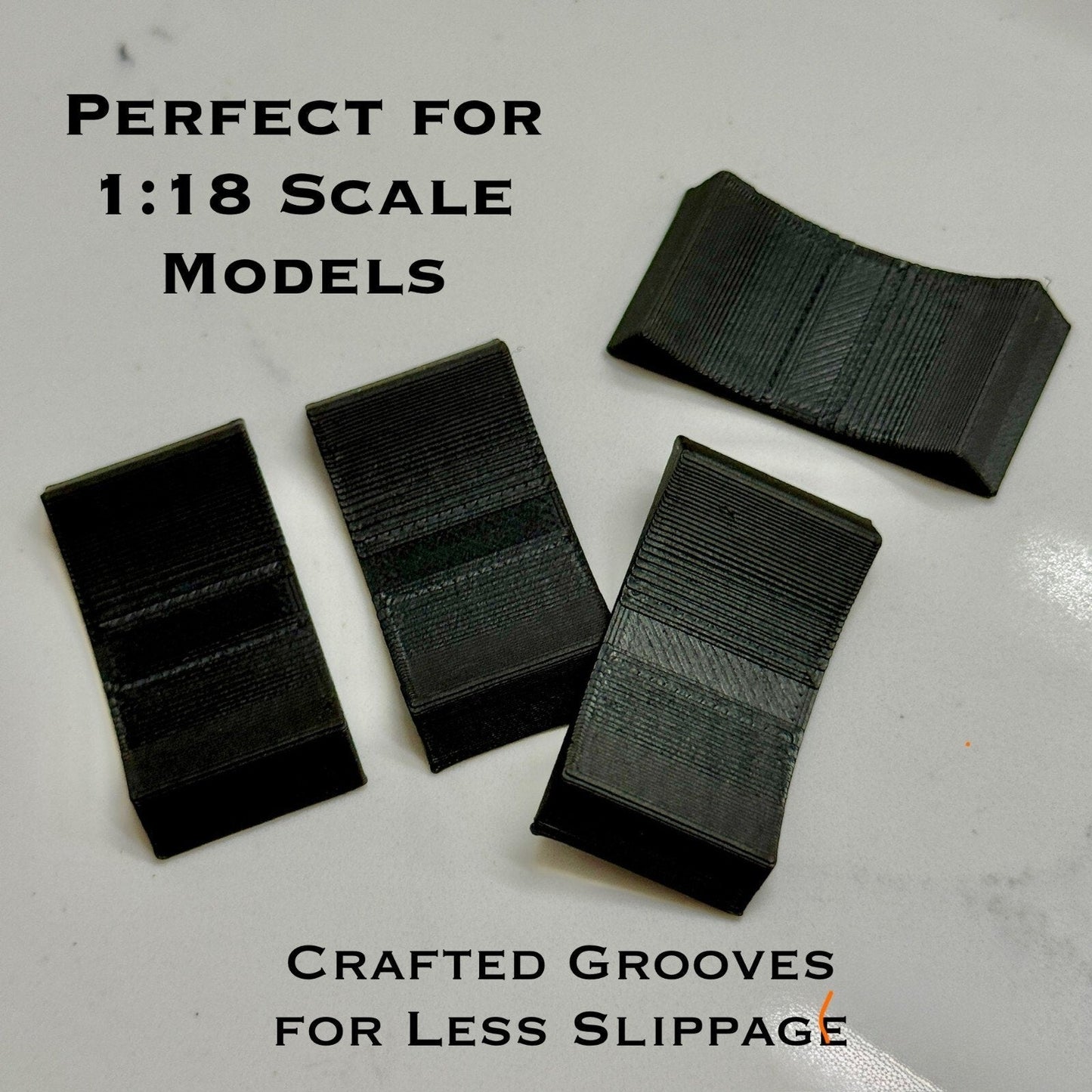1/18 Scale Wheel Stopper Chocks Tire Block Stop Roll For Diecast Cars | 4 Piece - Product Image