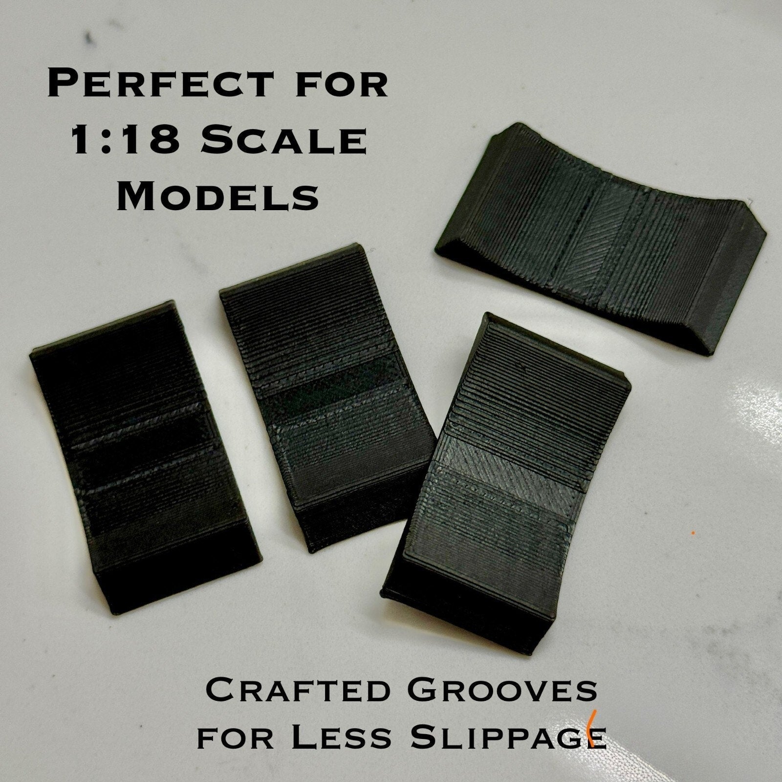 1/18 Scale Wheel Stopper Chocks Tire Block Stop Roll For Diecast Cars | 4 Piece - Product Image