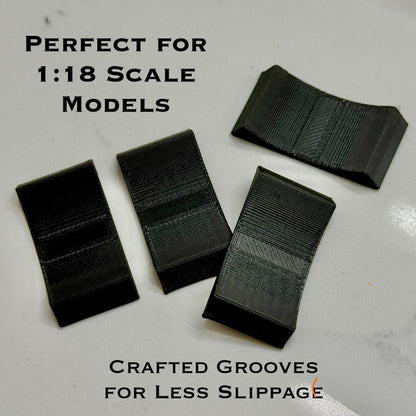 1/18 Scale Wheel Stopper Chocks Tire Block Stop Roll For Diecast Cars | 4 Piece - Product Image