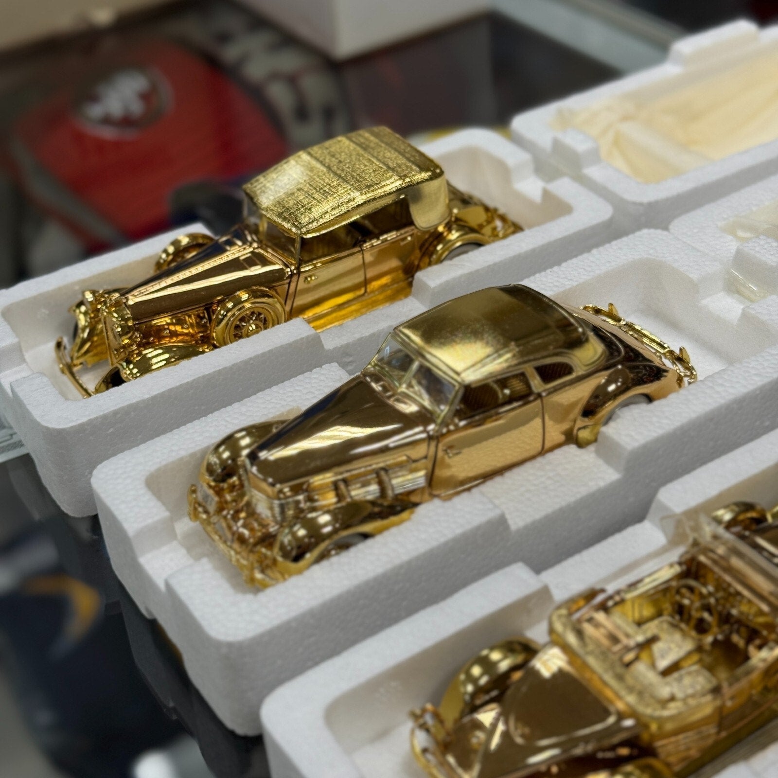 1/32 Gold Bundle Dusenberg, Parkard, Chrysler, Cord National Motor Museum Mint - Product Image