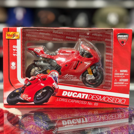 1/18 Ducati Corse Desmosedici 'Loris Capirossi #65' Maisto Racing Motorbike Rare