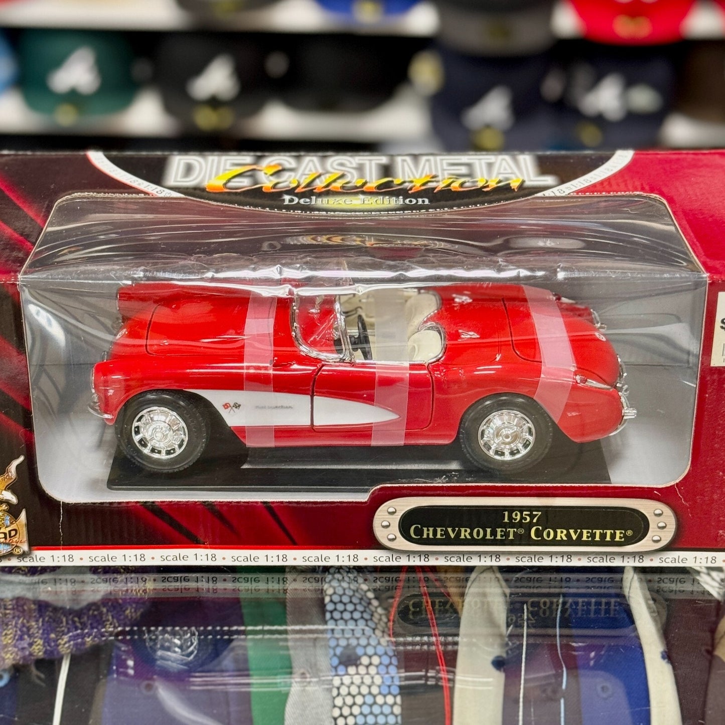 1/18 1957 Chevrolet Corvette Red Road Signature Diecast Car | New