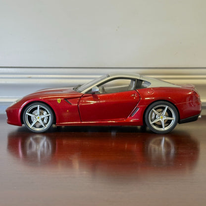 1/18 Ferrari 599 GTB Ruby/Silver Hot Wheels Elite Diecast Car | Rolling Wheels