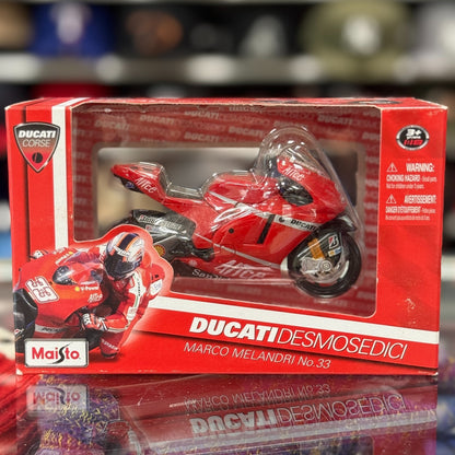 1/18 Ducati Corse Desmosedici 'Marco Melandri #33' Maisto Racing Motorcycle Rare