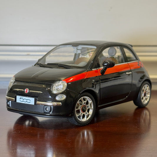 1/18 Fiat 500c Black/Red Stripe NOREV Diecast Model Car | Read Description