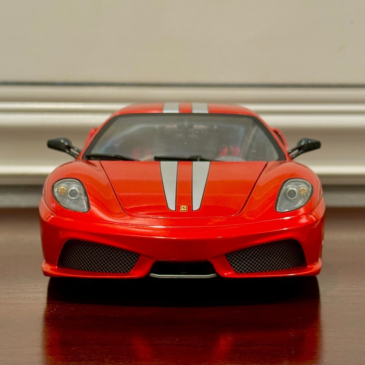 1/18 Ferrari F430 Scuderia Red with Silver Stripes Hot Wheels Elite | Open Box
