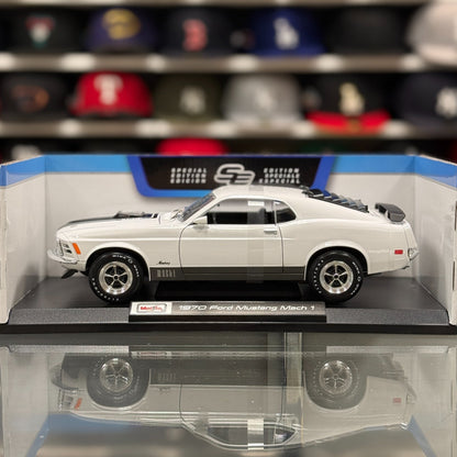 Maisto 1/18 1970 Ford Mustang Mach 1 Rare White Diecast Model Car | New