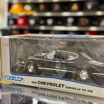 1/18 1968 Chevrolet Chevelle SS 454 Black No Stripes WELLY Diecast | New