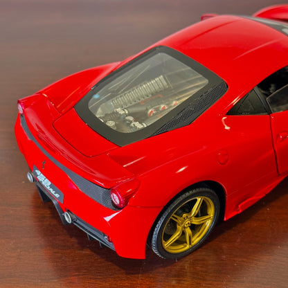 1/18 Ferrari 458 Speciale Red/Gold Wheels Hot Wheels Elite Diecast