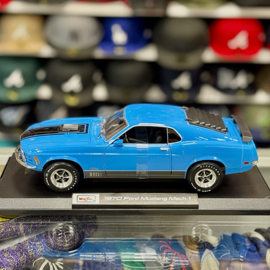 1/18 1970 Ford Mustang Mach 1 Maisto Diecast Model Car | Blue