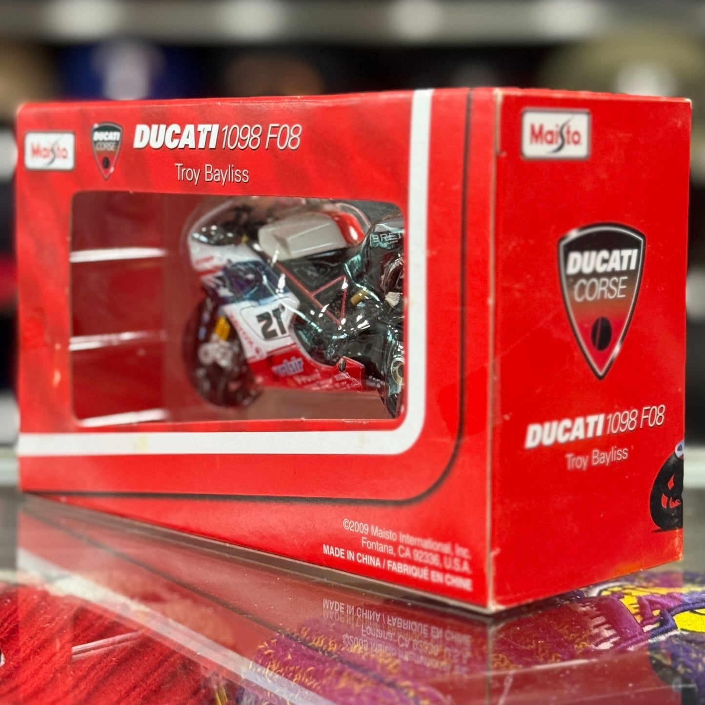 1/18 Ducati Corse Desmosedici 'Troy Bayliss #21' Maisto Racing Motorcycle | Rare