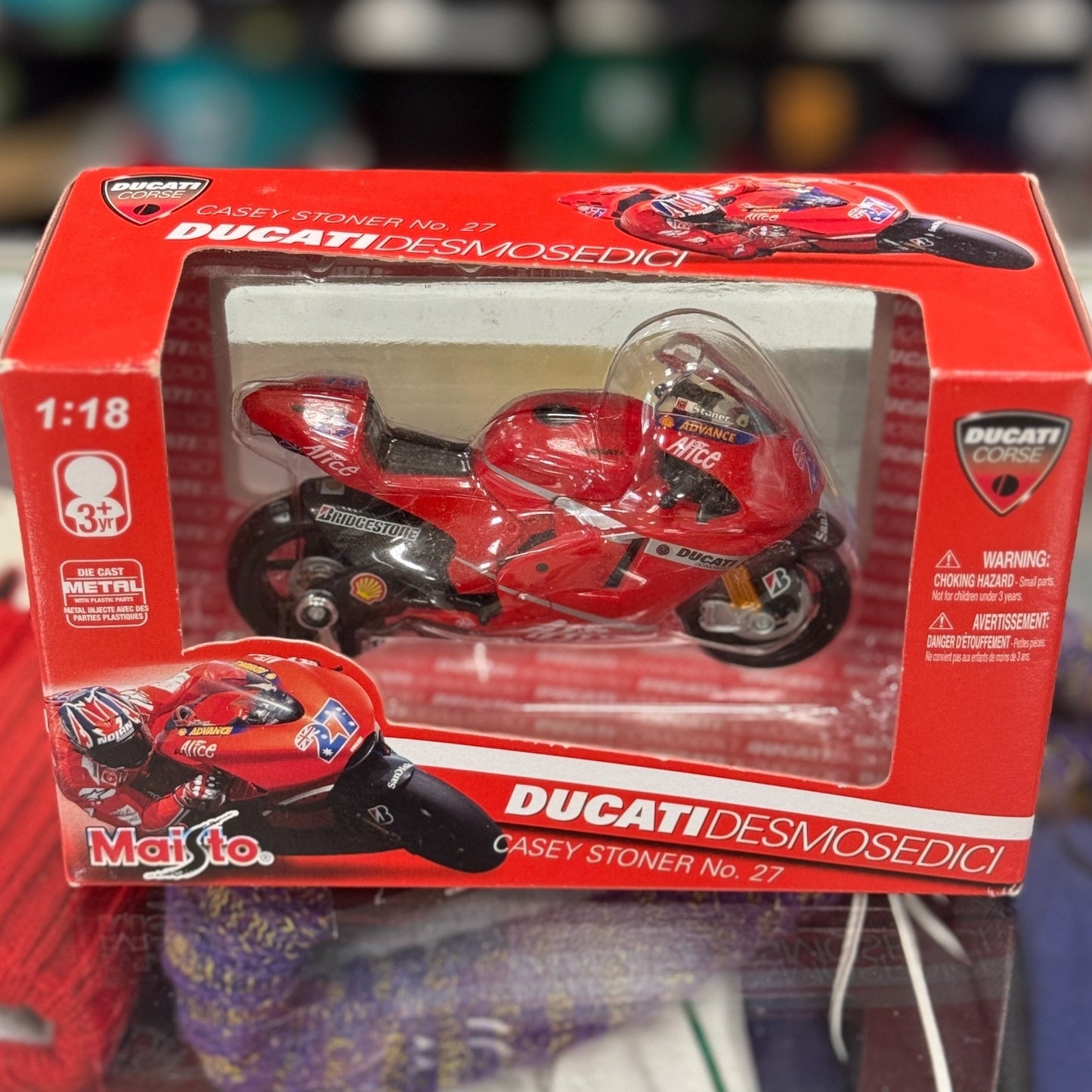 1/18 Ducati Corse Desmosedici 'Casey Stoner #27' Maisto Racing Motorcycle | Rare