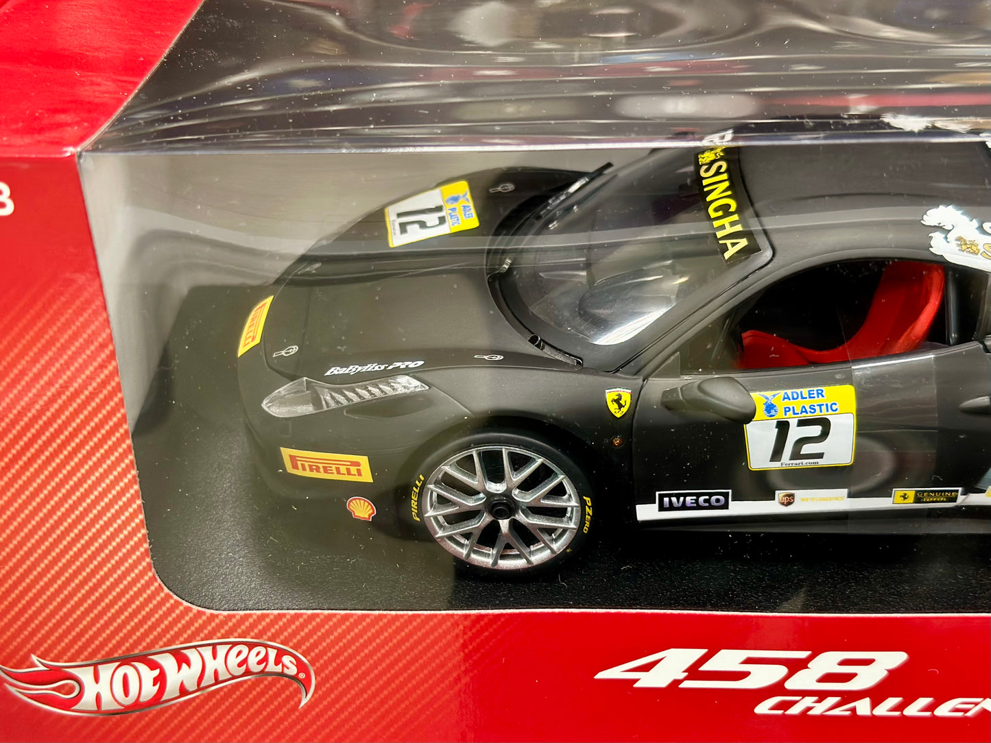 Ferrari 458 Challenge, Black | Hot Wheels 1/18 | New