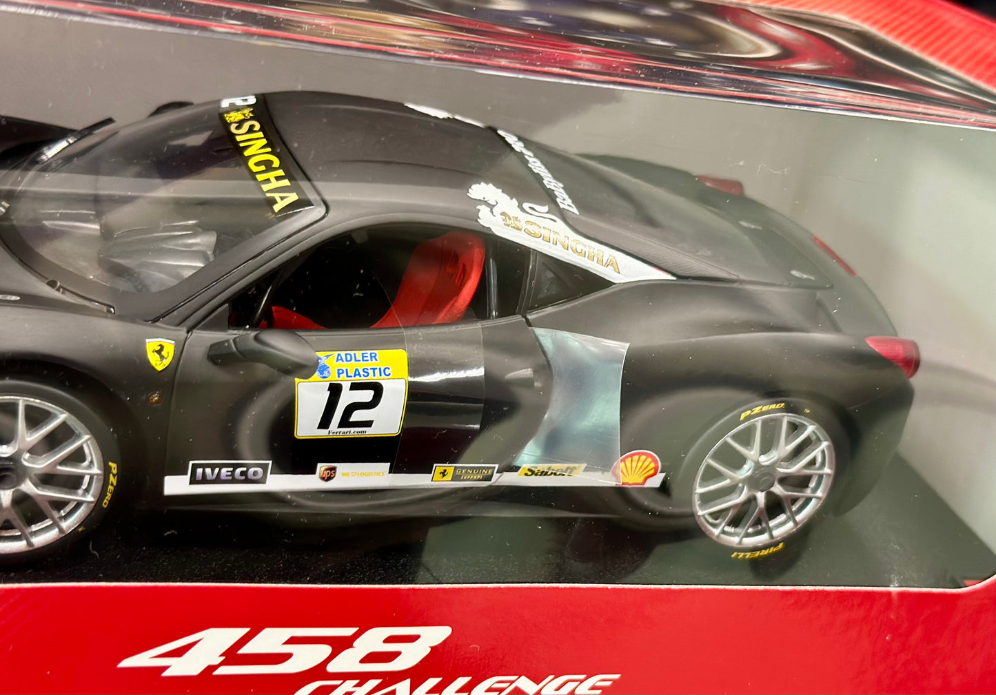 Ferrari 458 Challenge, Black | Hot Wheels 1/18 | New